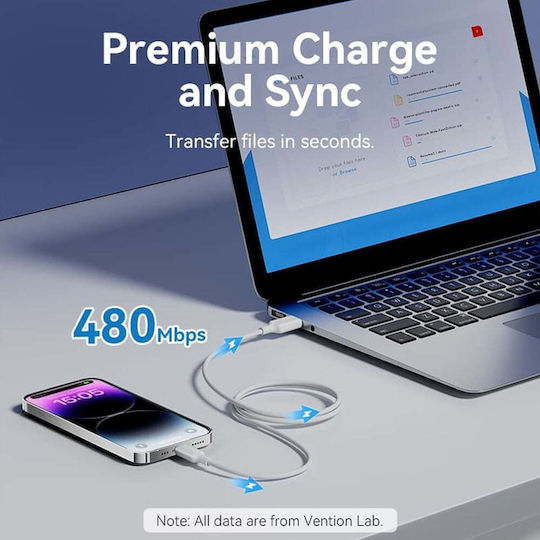 Vention Cablu USB-A La Lightning 27W Negru 1m LAMBF