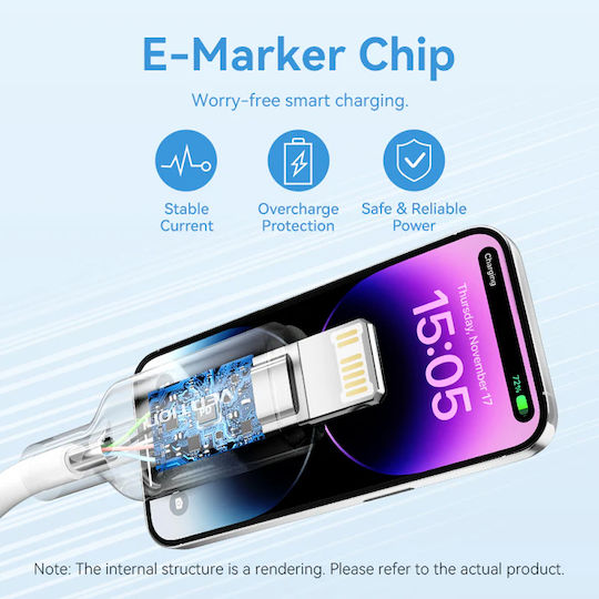 Vention USB-A To Lightning Кабел 27W Черен 2m LAKBH