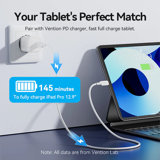Vention Cablu USB-C La Lightning 27W Negru 1m LAKBF