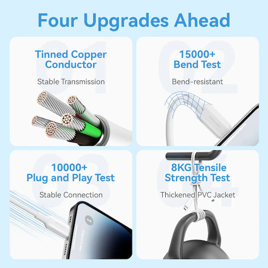 Vention USB-A to Lightning Cable 27W Λευκό 2m LAKWH