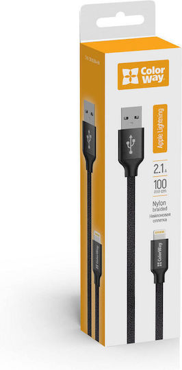 ColorWay USB-A to Lightning Cable 18W Μαύρο 1m CW-CBUL004-BK