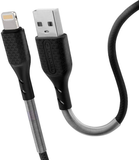 Forcell CB-01A Geflochten USB-A zu Lightning Kabel 12W Schwarz 1m (FOCB-152320)