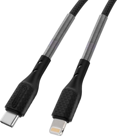 Forcell CB-01C Braided USB-C to Lightning Cable 27W Μαύρο 1m