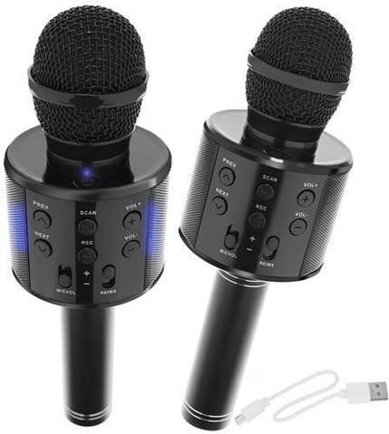 WSTER Μικρόφωνο Karaoke Ασύρματο WS-858 WS-868 WS-858 Μαύρο