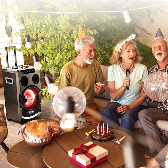 Akai Proffesional Boxă Karaoke cu Microfon Wireless și Efecte de Iluminare ABTS-112 Negru