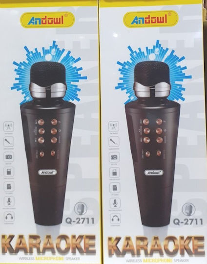 Andowl Kabelloses Karaoke-Mikrofon Q-2711 Q-2711 Schwarz