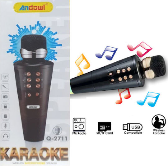 Andowl Kabelloses Karaoke-Mikrofon Q-2711 Q-2711 Schwarz