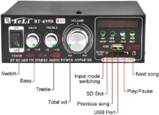 Ενισχυτής BT-699D Μαύρος