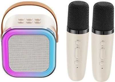 Karaoke Speaker With Wireless Microphone And Lighting Effects K12 White