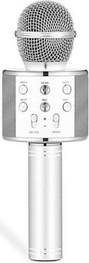 WSTER Μικρόφωνο Karaoke Ασύρματο WS-858 WS-858 Ασημί