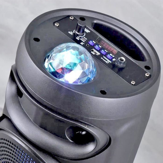 Inovalley Karaoke Lautsprecher mit Kabelgebundenem Mikrofon und Lichteffekte KA02 Bowl Schwarz