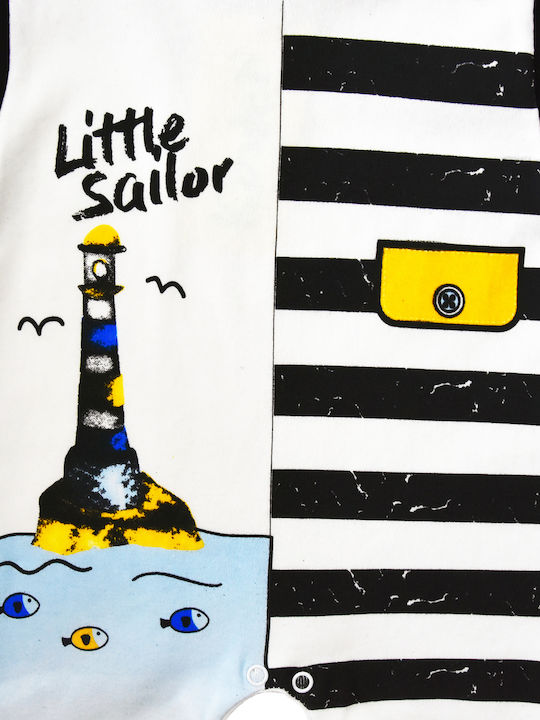 Bodys-Uri Pentru Bebelusi Mâneca Scurta Alb și Albastru Închis "little Sailor"