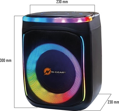 N-Gear Тонколона Караоке с Безжичен Микрофон и Светлинни Ефекти The Flash Banger 606 Черен