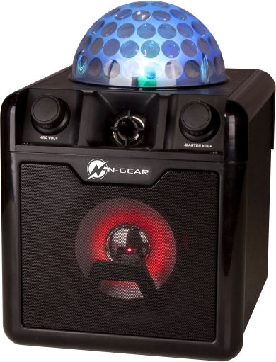 N-Gear Karaoke Speaker with Wired Microphone and Lighting Effects Disco Block 410 Black
