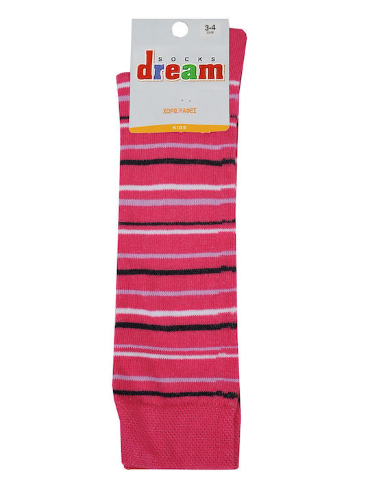 Dream Καλτσες 3/4 Ριγε Ροζ