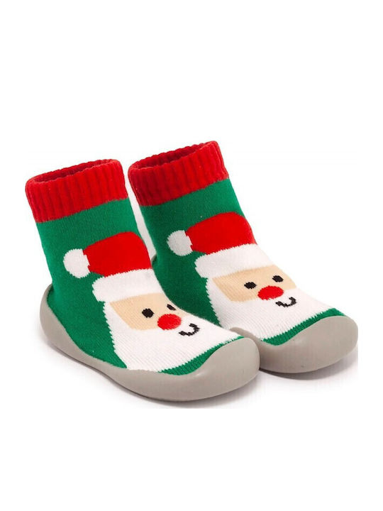 Childrenland Stopper Socks Chil6147 Sanτa Claus
