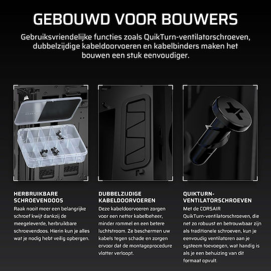 Corsair 5000T Gaming Midi-Turm Computergehäuse mit Seitenfenster Schwarz