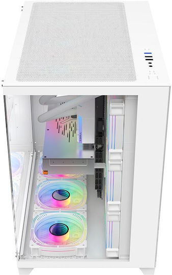 1STPLAYER Megaview MV8 Gaming Midi Tower Computer Case with Side Window White