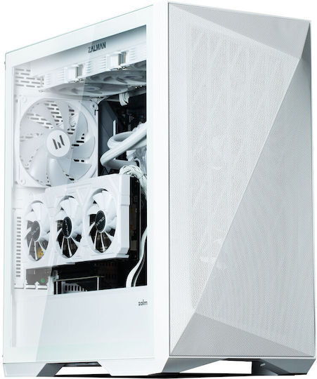 Zalman Z9 Iceberg MS Gaming Midi Tower Κουτί Υπολογιστή με Πλαϊνό Παράθυρο και RGB Φωτισμό Λευκό