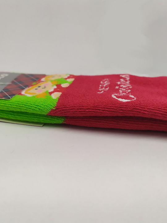 Ciocca Rote Lachsgrüne Kindersocken "Merry Christmas" Silikon-Patschensocken Cnb028a