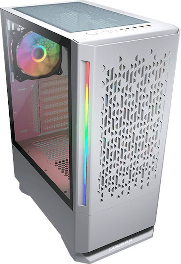 Cougar MX430 Air RGB Gaming Midi Tower Κουτί Υπολογιστή με Πλαϊνό Παράθυρο Λευκό