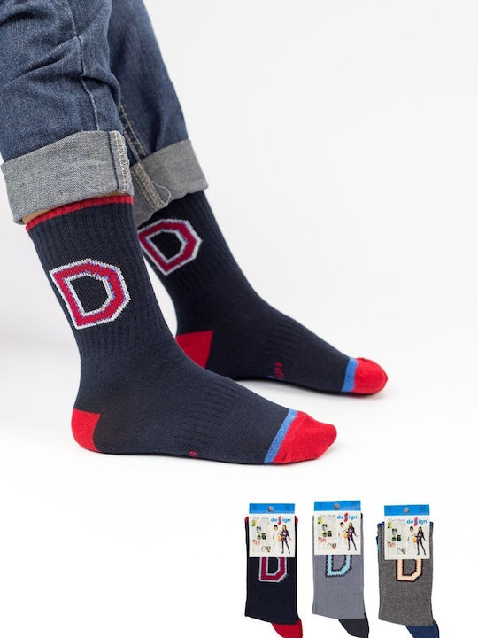 Design Letters Kids' Socks Knee-High Red 3 Pairs