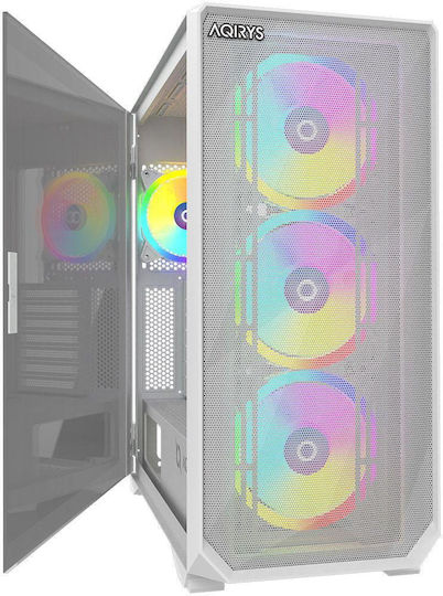Aqirys Arcturus Pro Gaming Midi Tower Κουτί Υπολογιστή με Πλαϊνό Παράθυρο και ARGB Φωτισμό Λευκό