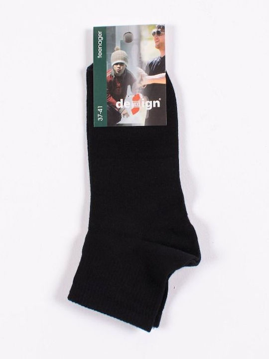 Design Letters Kids' Ankle Socks Hemikonta Black 3 Pairs