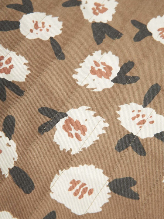 Nobodinoz Camellia Travel Changing Pad in Brown Fabric 50x70cm