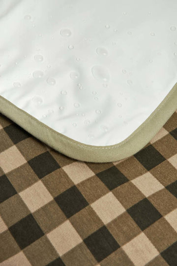 Nobodinoz Tragbare Wickelauflage Checks aus Stoff Grün 50x70cm