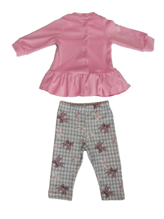 All Stars Kids Fashion Baby Set Fuchsia Grey Velour 12622