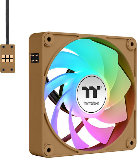 Thermaltake CT120 EX Umkehrklinge Gehäuselüfter (2000rpm / 65,82cfm) mit ARGB Beleuchtung 3er Pack Gravel Sand