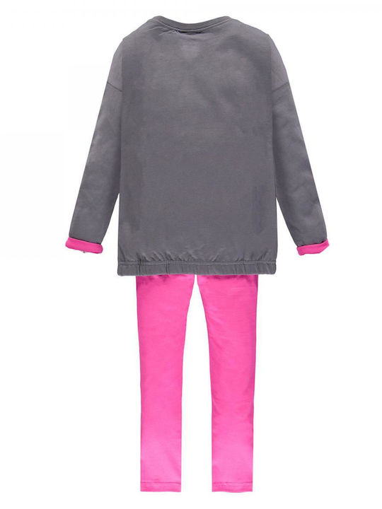 Brums Σετ Αθλητική Φόρμα Girls Set 2pcs Tracksuit Leggins 183bgep001-853 Γκρι Σκούρο Κορίτσι