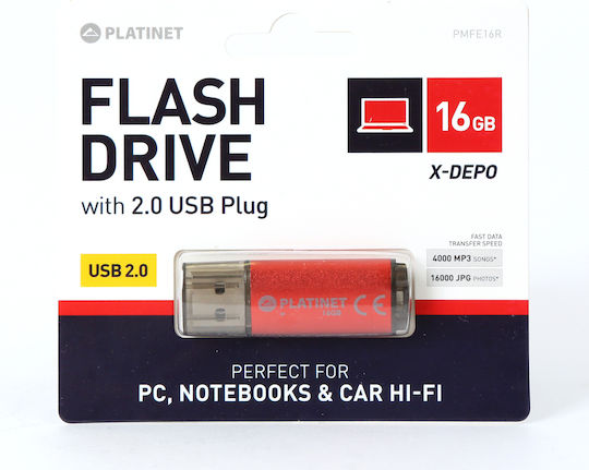 Platinet X-Depo 16GB USB 2.0 Stick Red