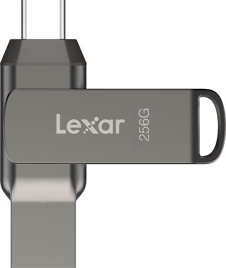 Lexar Jumpdrive 256GB USB 2.0 Stick με σύνδεση USB-C & USB-A Γκρι