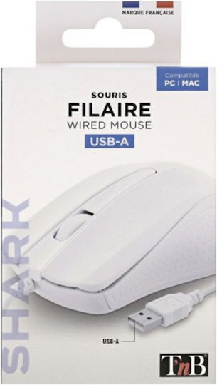 T'nB Shark Wired Mouse White