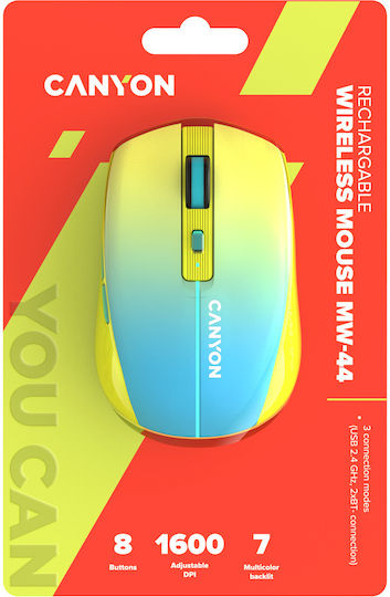 Canyon MW-44 Безжичен Bluetooth Мишка Blue / Yellow