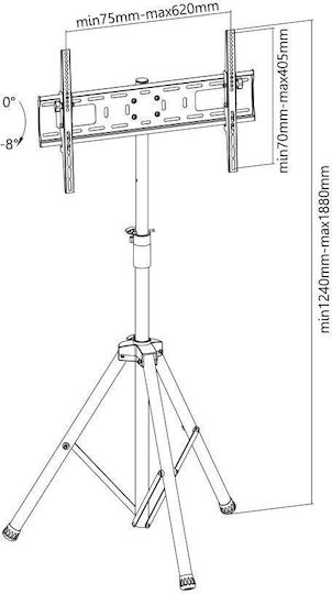 Techly ICA-TR17T Βάση Τηλεόρασης Δαπέδου έως 70" και 35kg