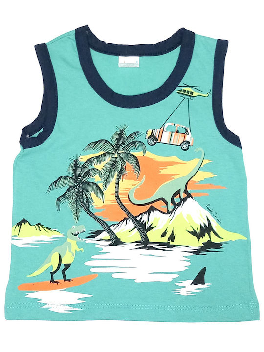Star Kids Set pentru copii cu pantaloni De iarnă 2buc Albastru Maiou tricou fără mâneci-bermudă "dinosaur Island"