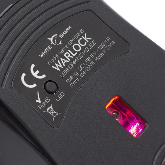White Shark GM-5010 Warlock Gaming Maus 6400 DPI Schwarz