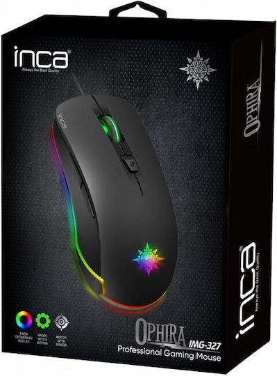 Inca IMG-327 RGB Gaming Ποντίκι 4800 DPI Μαύρο