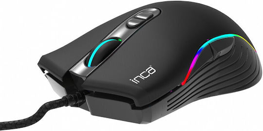 Inca IMG-GT15 RGB Геймърска Мишка 4800 DPI Черен