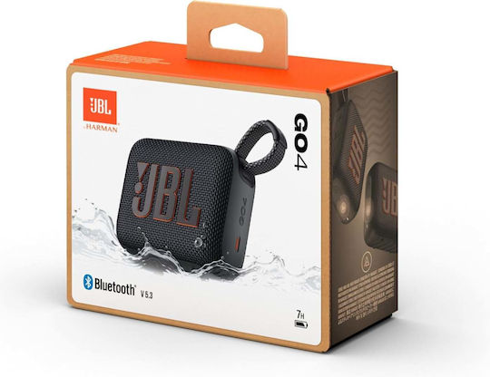 JBL Go 4 Waterproof Bluetooth Speaker 4.2W with Battery Life up to 7 hours Black