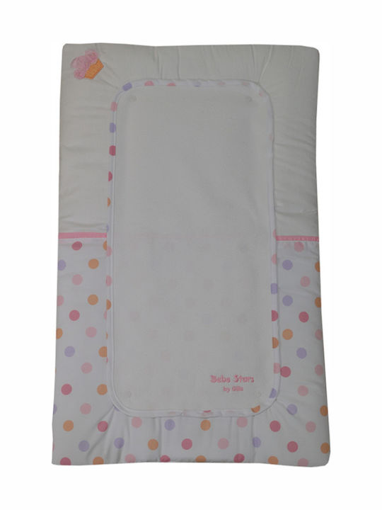 Bebe Stars Soft Changing Pad Cupcake made of Fabric White 48x80cm