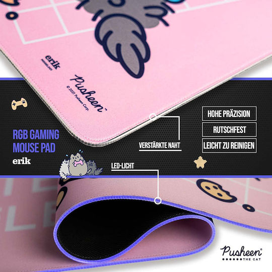 Grupo Erik Pusheen Gaming Mouse Pad XXL (900mm) με RGB Φωτισμό Ροζ MGGEL001