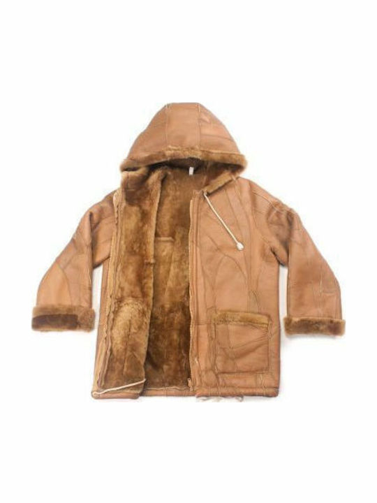 Dalis Leather Blană pentru copii Scurtă cu Glugă BROWN
