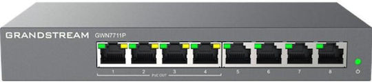 Grandstream GWN7711P Managed L2 PoE+ Switch με 8 Θύρες Gigabit (1Gbps) Ethernet
