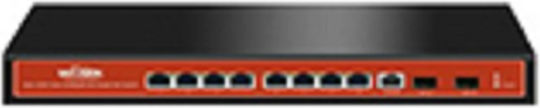 Wi-Tek WI-PMS310GF-UPS+ Managed L2 Switch with 8 Gigabit (1Gbps) Ethernet Ports and 2 SFP Ports