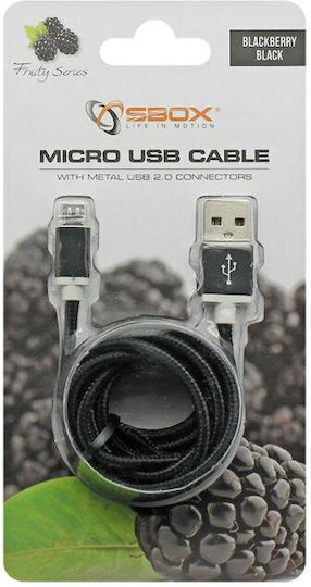 Sbox 1.5m Braided USB 2.0 to micro USB Cable (USB-10315B)