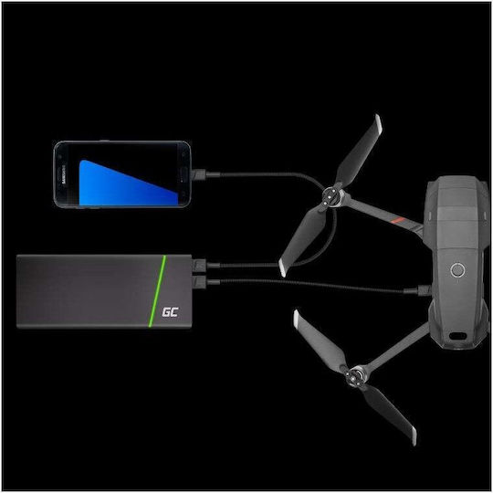 Green Cell Braided USB 2.0 to micro USB Cable Μαύρο 1.2m (KABGC20)